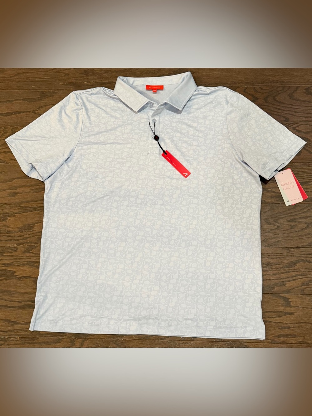 REDVANLY Men’s Rodin Jacquard Golf Polo Blue Lavender — Size 2XL NEW w/Tags